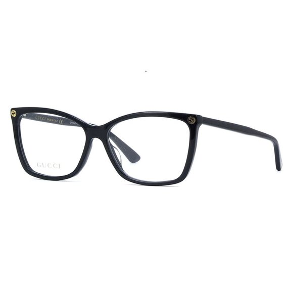 NEW GUCCI CAT EYE EYEGLASSES GUCCI GG0025O 001 BLACK CLEAR EYEWEAR - Picture 1 of 3
